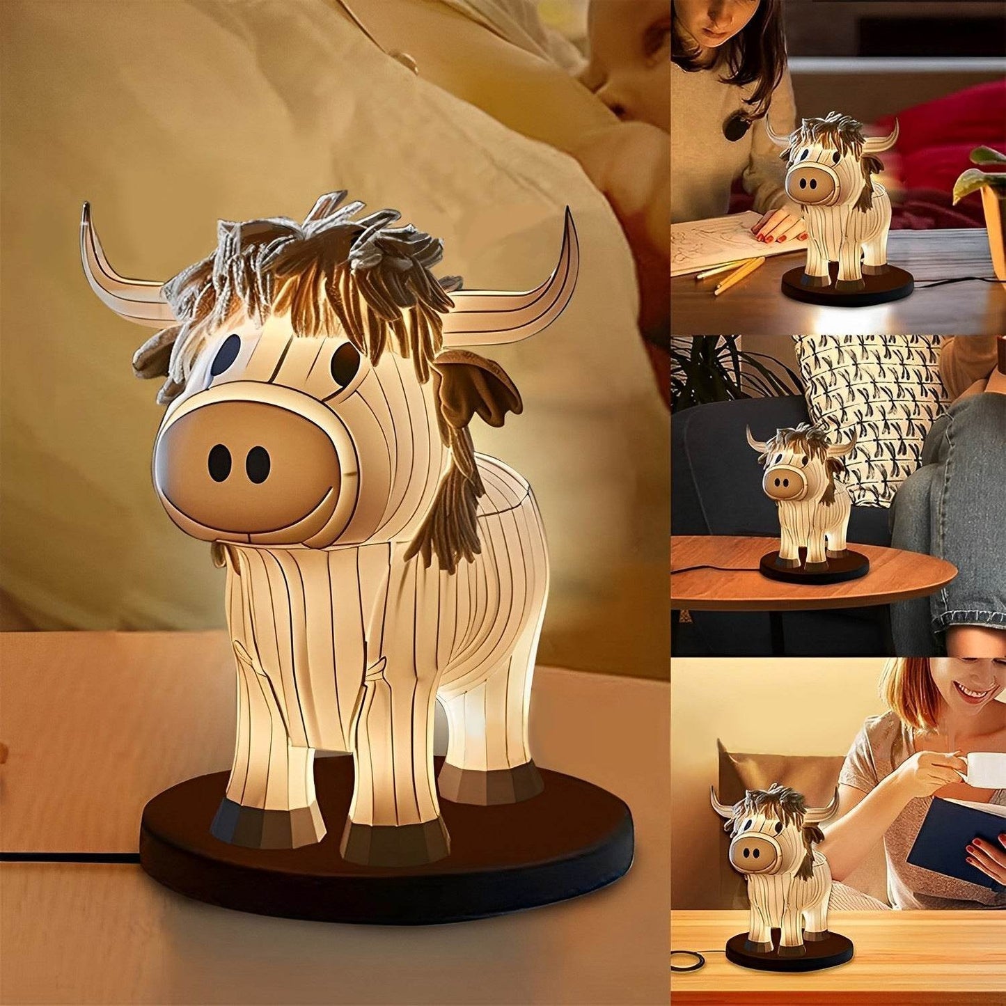 Shop Moo N Glow: Cute Cow Table Lamp - Goodlifebean Plushie | Stuffed Animal