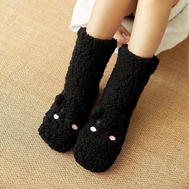 Shop Cute Warm Fuzzy Bear Sockks - Goodlifebean Plushie | Stuffed Animal