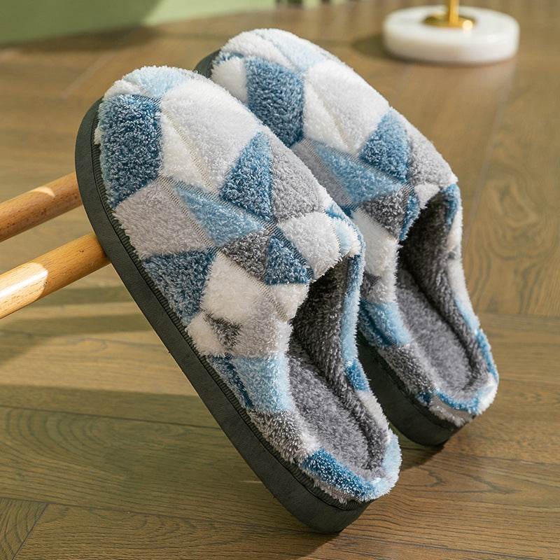 Shop Geometric Plush Warm Indoor Slippers - Goodlifebean Plushie | Stuffed Animal