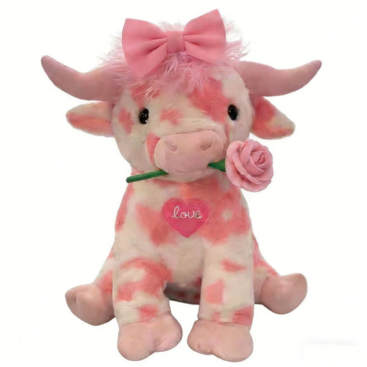 Romantic Chubby Highland Cow Plushie - Goodlifebean product_type