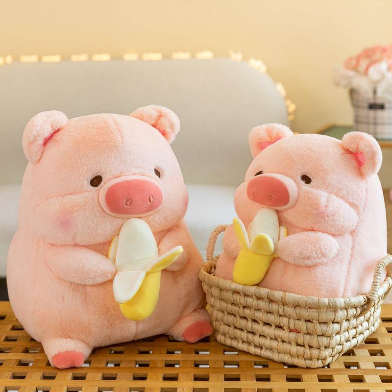 BuyChubby Banana Eating Pig Plushie - Goodlifebean Plushies | Stuffed Animals