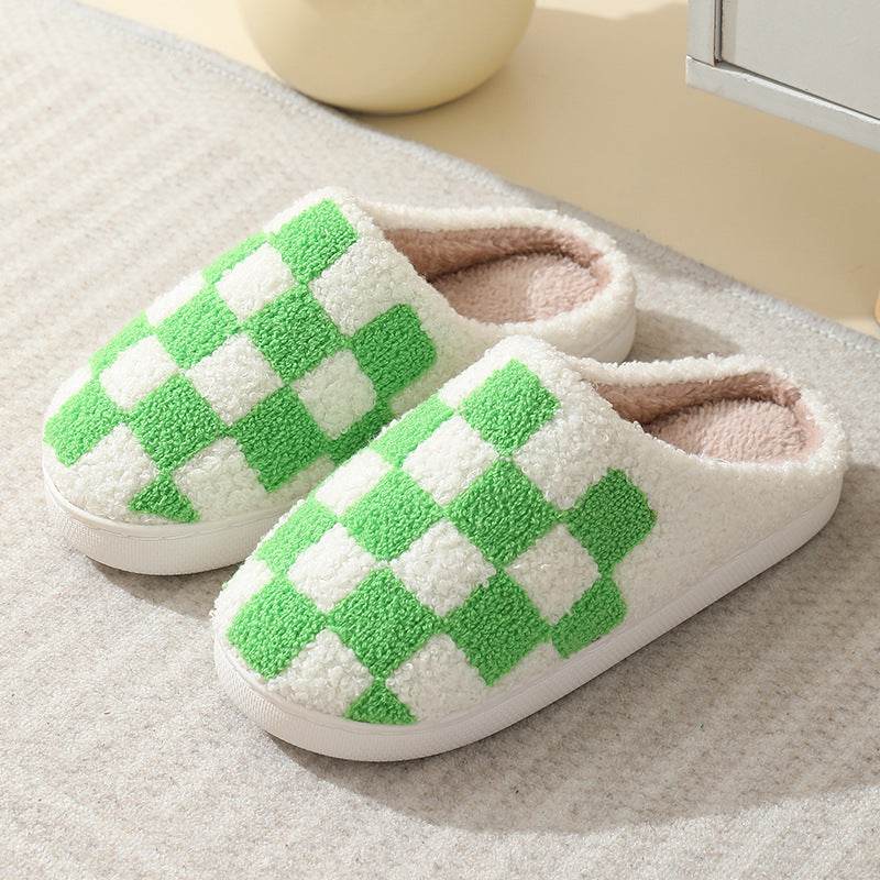 Shop Fuzzy Plaid Warm Indoor Slippers - Goodlifebean Plushie | Stuffed Animal