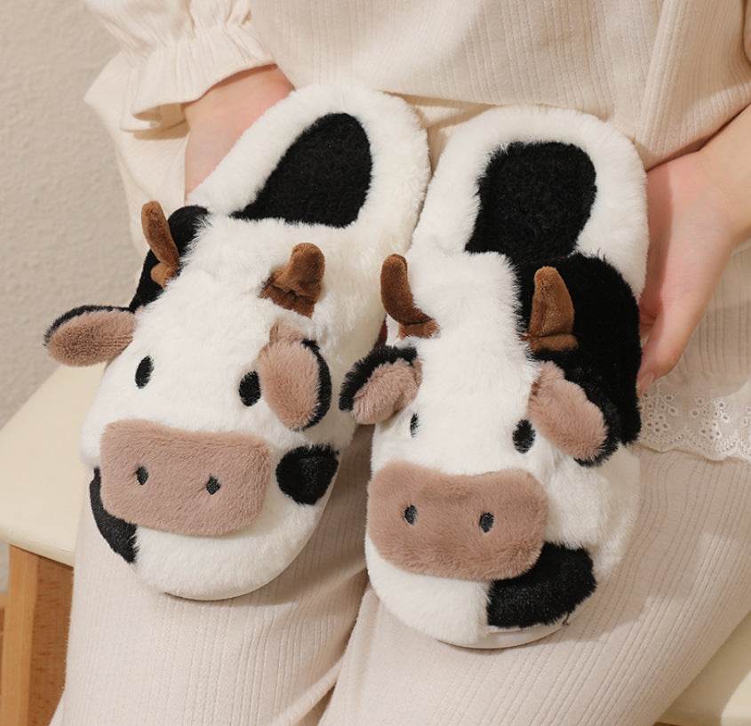 Fluffy Cow Slippers | Cloudy Slippers - Goodlifebean