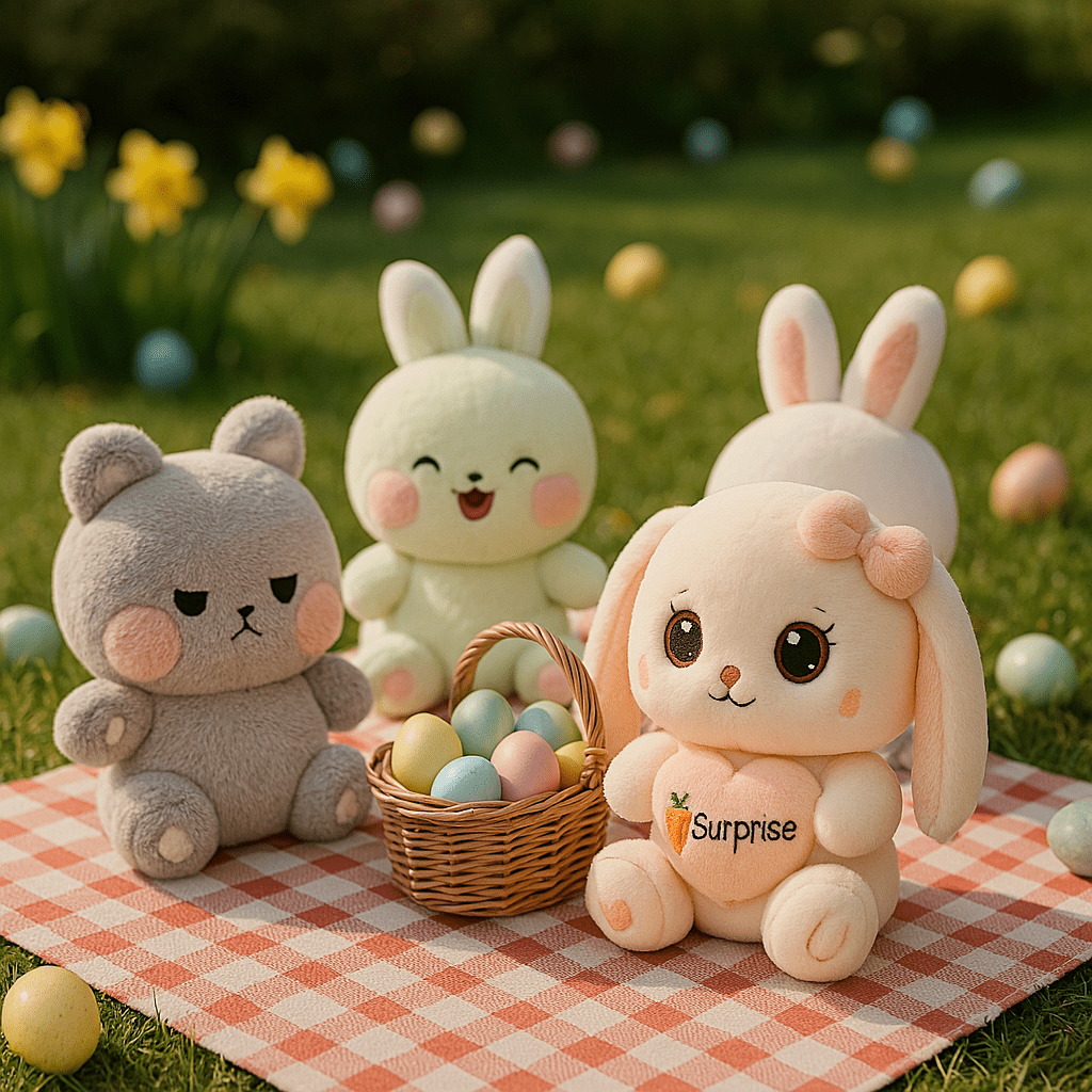 Cute Pink and White Bunny Plushie - Goodlifebean Stuffed Animals