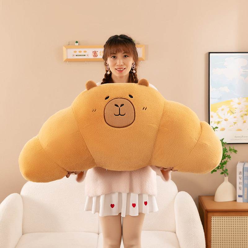 Shop Caprissant: The Buttery Soft Capybara Croissant Plushie | Cute Capybara Plushie - Goodlifebean Plushie | Stuffed Animal