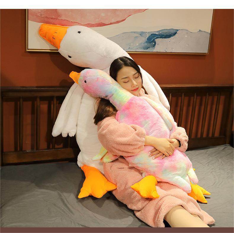 BuyRainbow Feathered Giant Goose Plush - Goodlifebean Plushies | Stuffed Animals