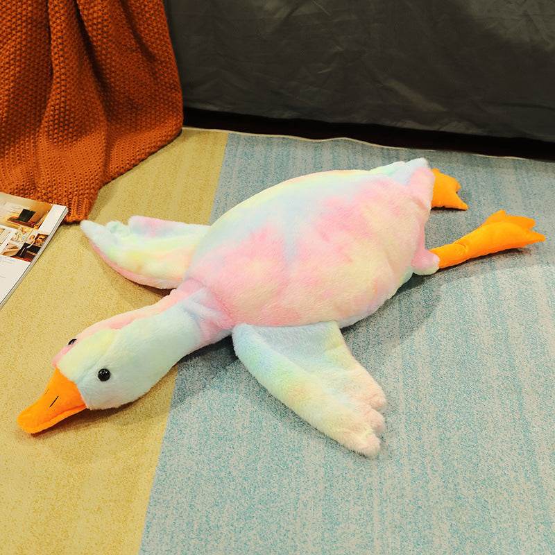 BuyRainbow Feathered Giant Goose Plush - Goodlifebean Plushies | Stuffed Animals