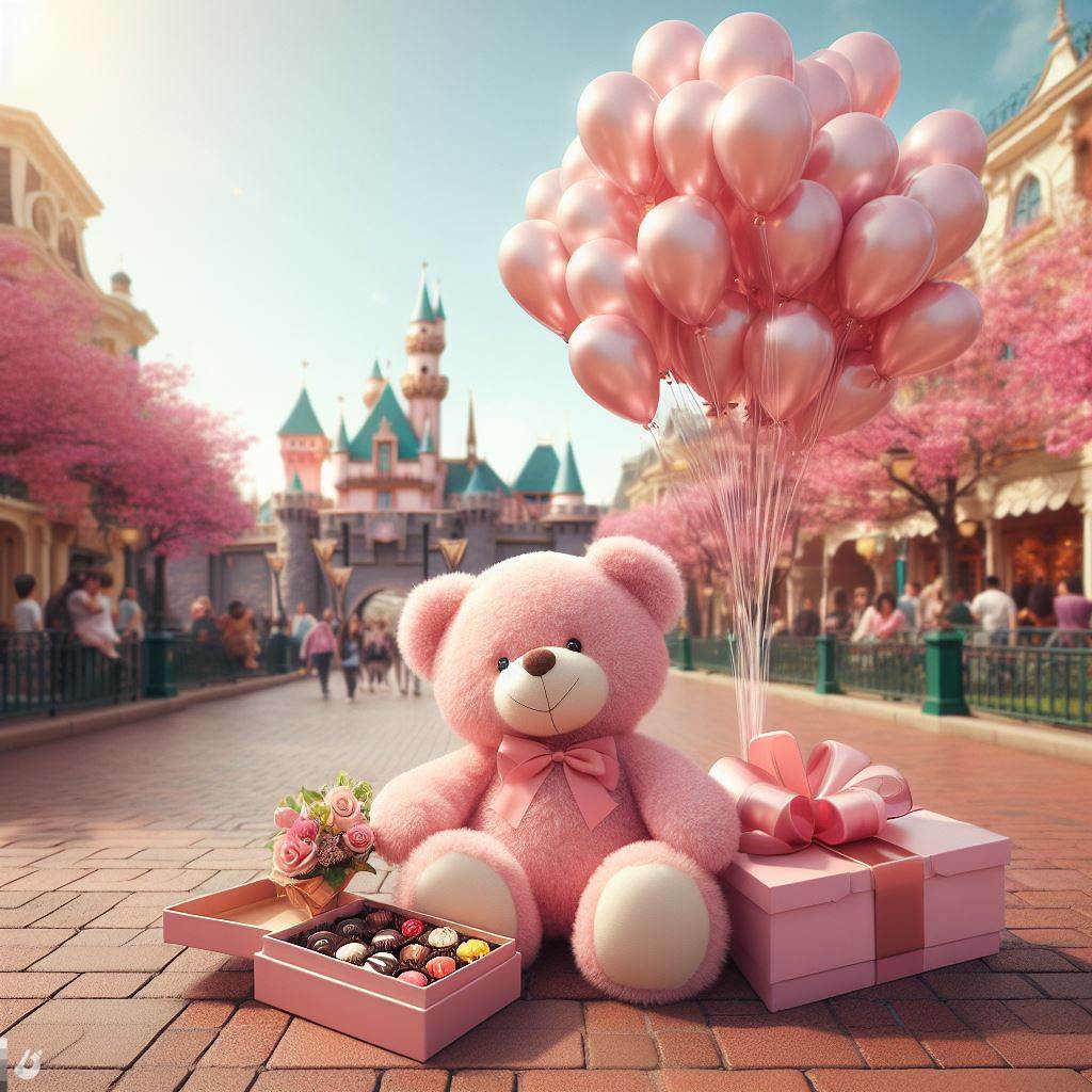 Pink Teddy bear | DIsneyland | Cute teddy bear for girlfriend.