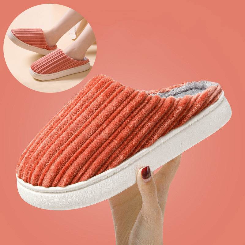 Shop Striped Thick Fleece Warm Slippers - Goodlifebean Plushie | Stuffed Animal