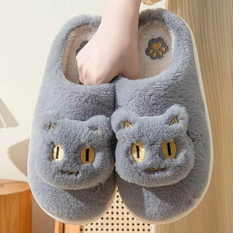 Shop Kawaii Fluffy Cat Plush Slippers - Goodlifebean Plushie | Stuffed Animal