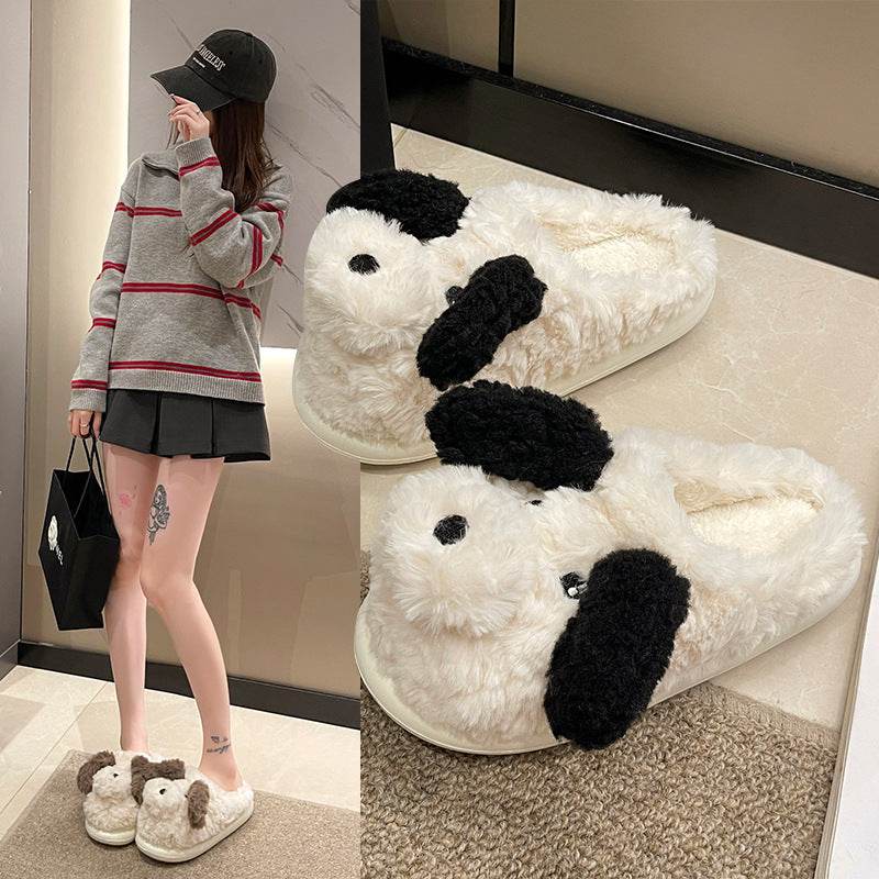 Shop Fuzzy Puppy Plush Slippers | Kawaii Indoor Slippers - Goodlifebean Plushie | Stuffed Animal