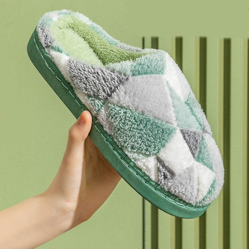 Shop Geometric Plush Warm Indoor Slippers - Goodlifebean Plushie | Stuffed Animal