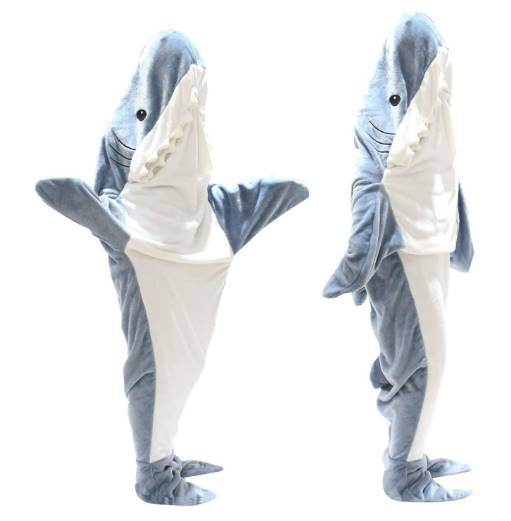 BuyCozy Sharkie™: Cozy Shark Hoodie Blanket For Adults - Goodlifebean Plushies | Stuffed Animals