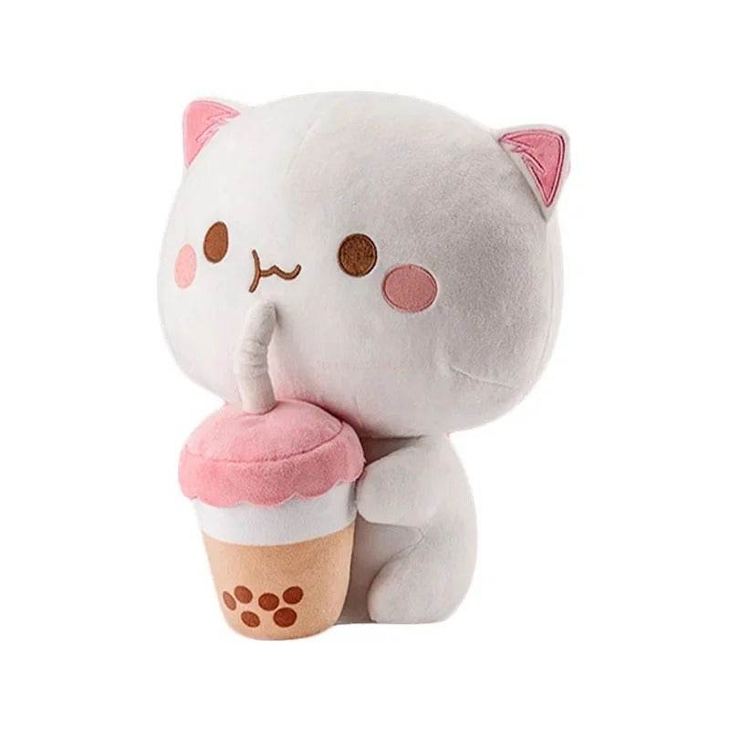 BuyTeaTot: Peachy Boba Drinking Cat Plush - Goodlifebean Plushies | Stuffed Animals