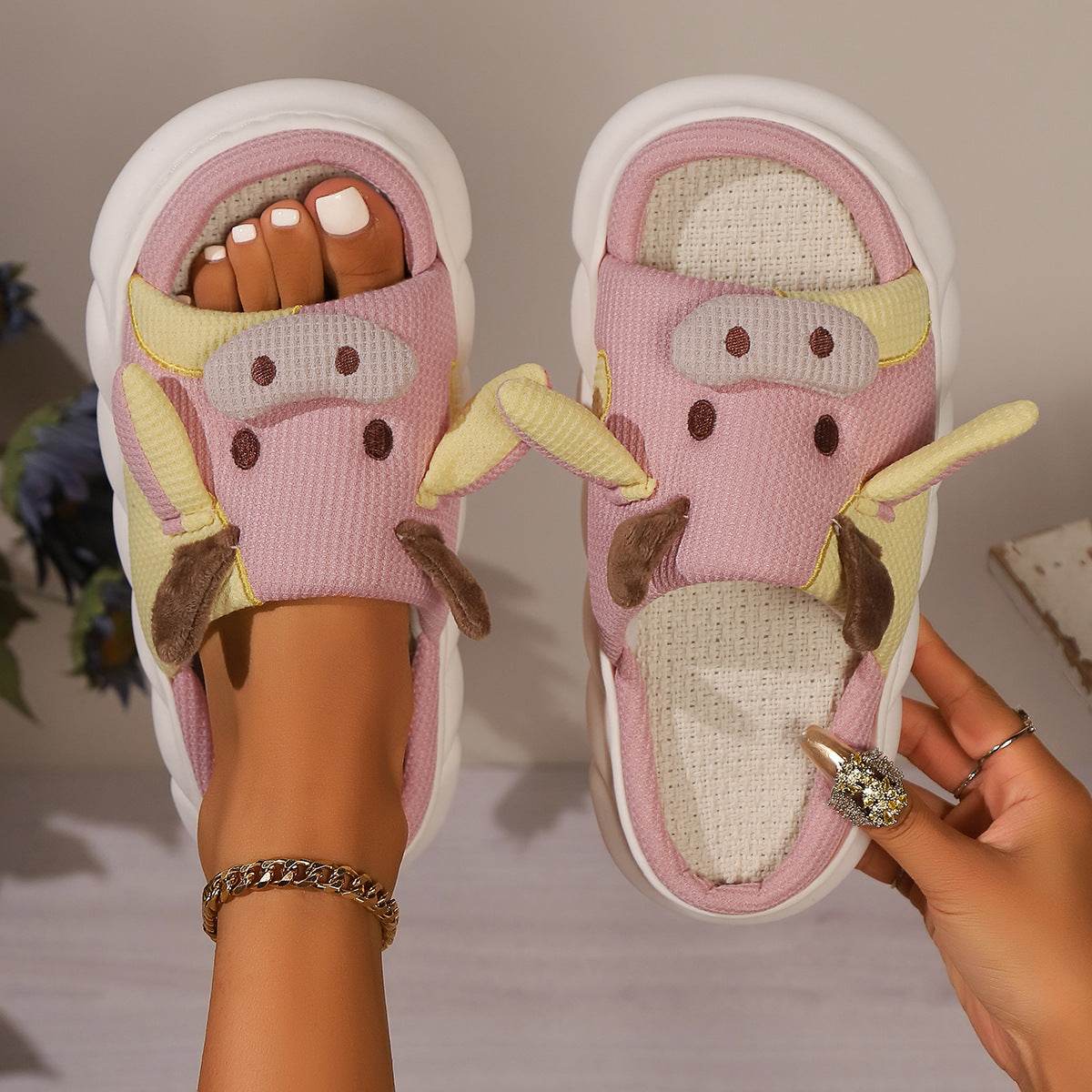 Shop Cowzy Kawaii Slippers | Cute Cow Slippers - Goodlifebean Plushie | Stuffed Animal