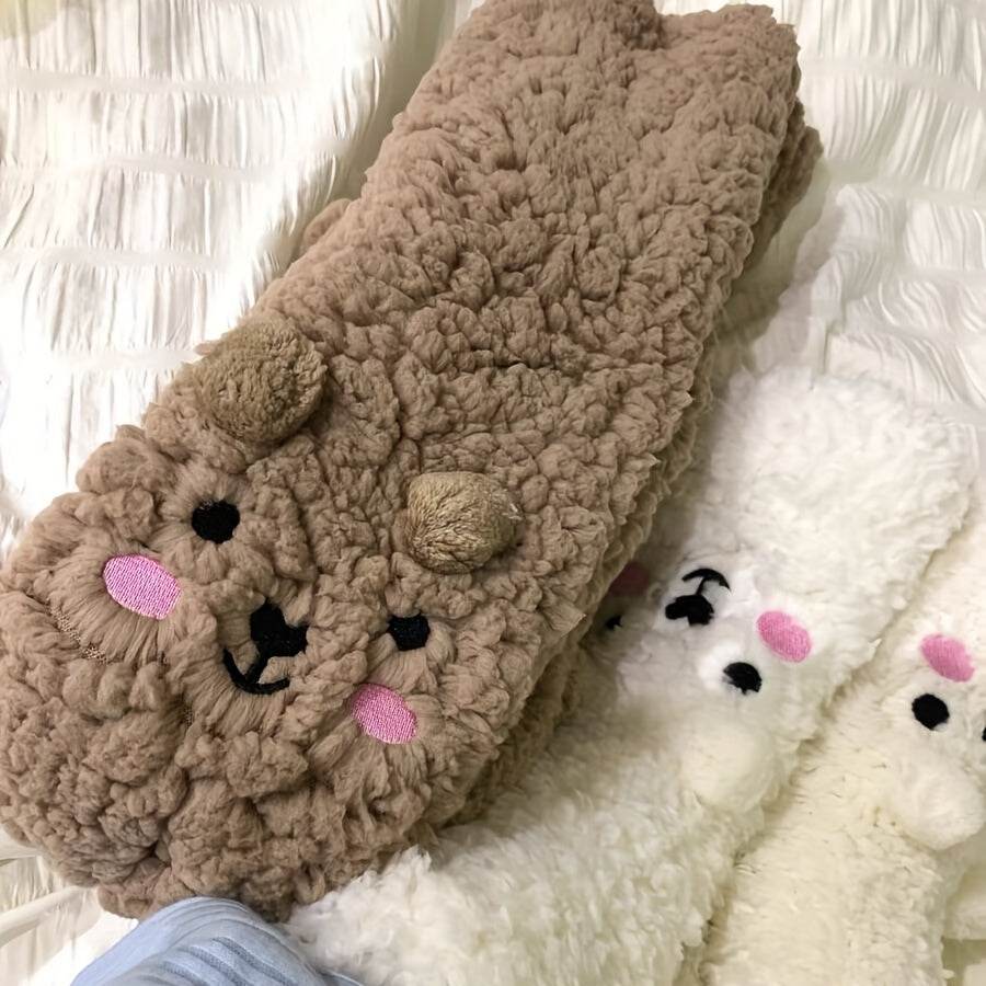 Shop Cute Warm Fuzzy Bear Sockks - Goodlifebean Plushie | Stuffed Animal