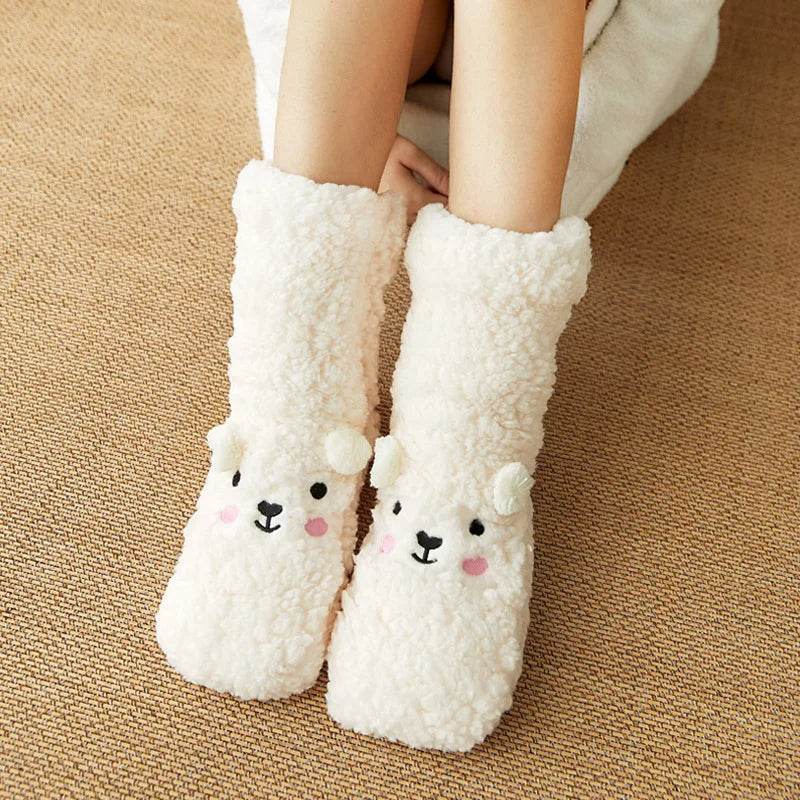 Shop Cute Warm Fuzzy Bear Sockks - Goodlifebean Plushie | Stuffed Animal