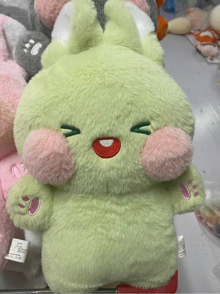 Buttons: Fluffy White Kawaii Bunny | Stuffed Animal Bunny.