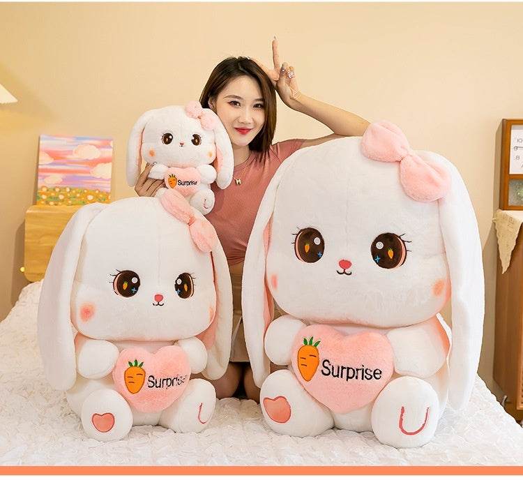 Cute Pink and White Bunny Plushie.