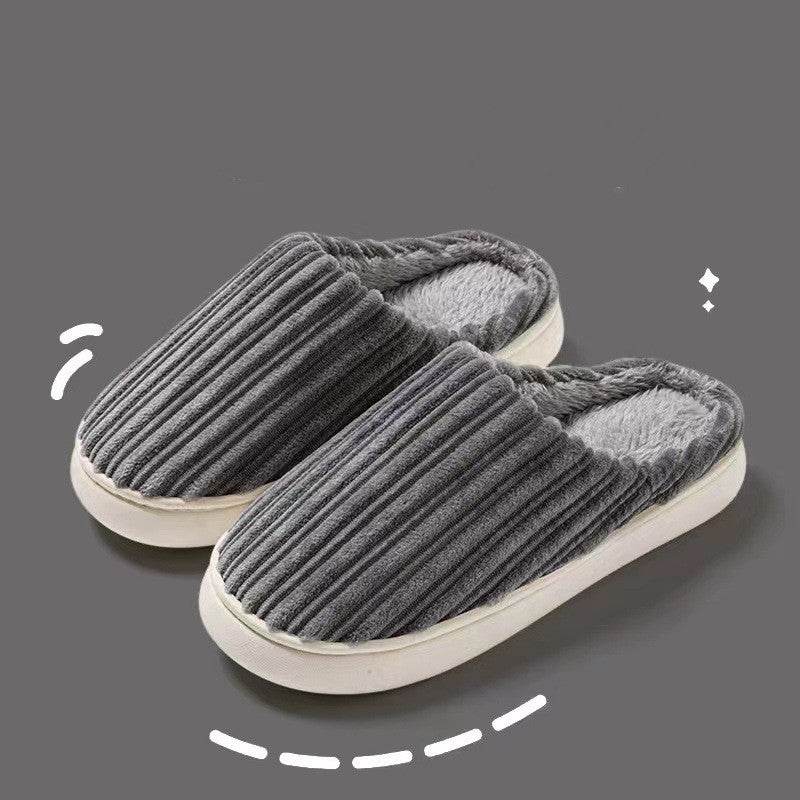 Shop Striped Thick Fleece Warm Slippers - Goodlifebean Plushie | Stuffed Animal