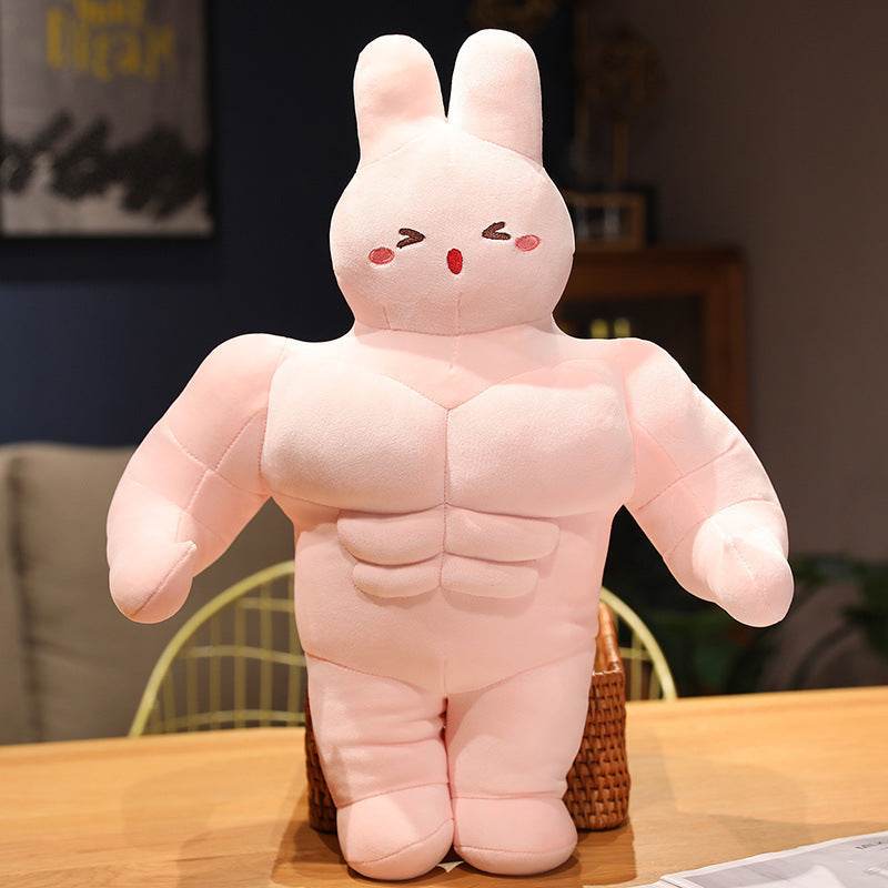 BuyBuffed Up Muscluar Stuffed Bunny Plushie - Goodlifebean Plushies | Stuffed Animals