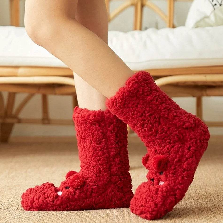 Shop Cute Warm Fuzzy Bear Sockks - Goodlifebean Plushie | Stuffed Animal