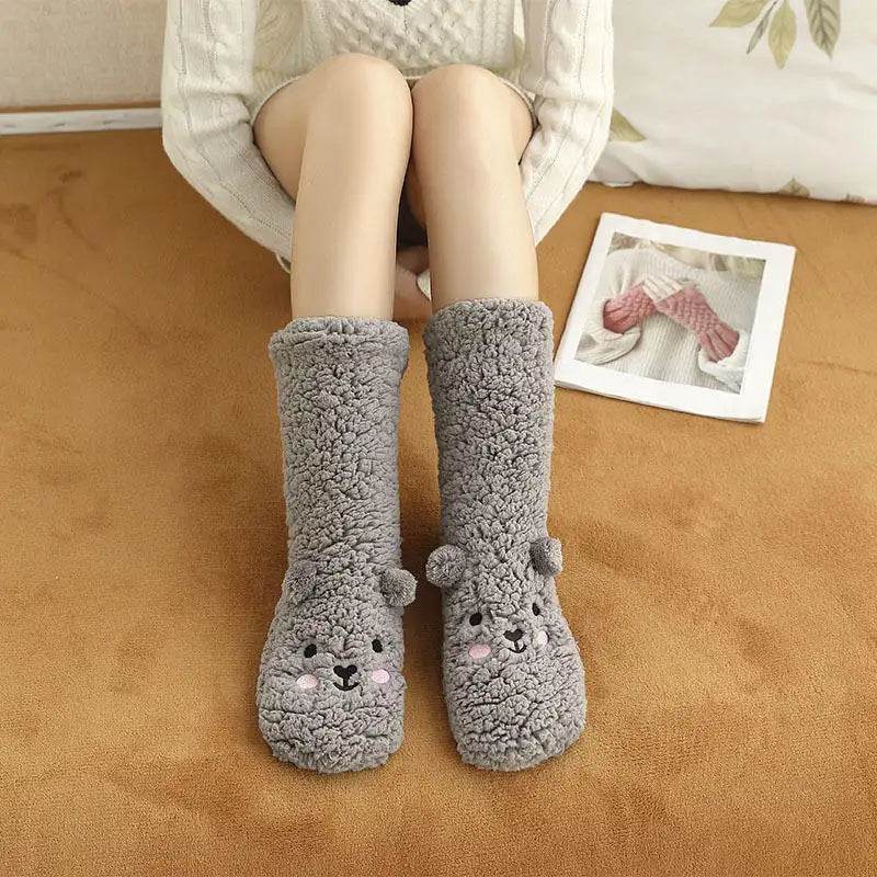 Shop Cute Warm Fuzzy Bear Sockks - Goodlifebean Plushie | Stuffed Animal