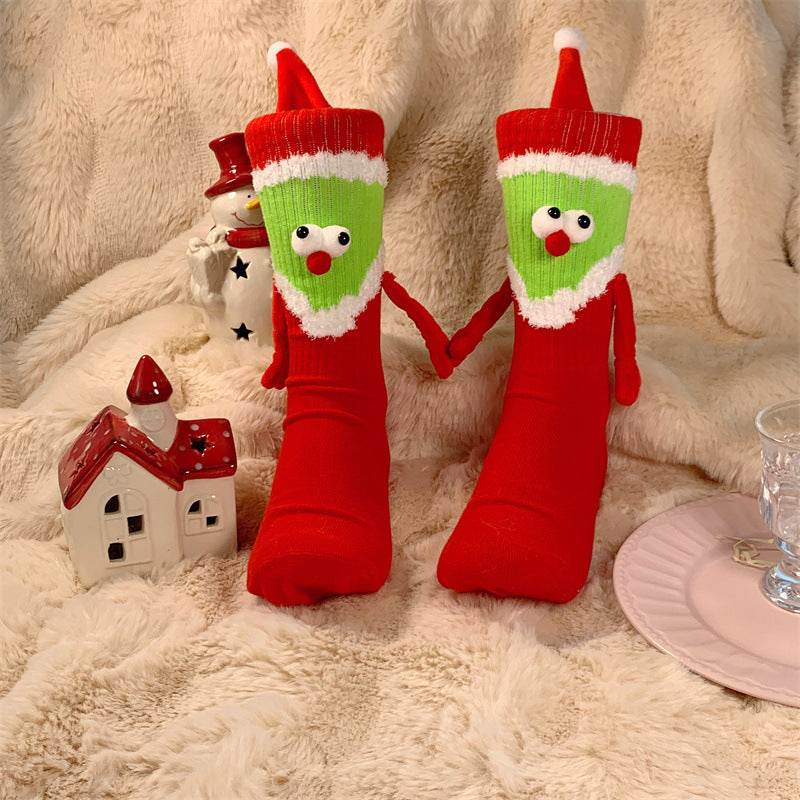 BuyHand-In-Hand Magnetic Grinch Socks | Hand Holding Socks - Goodlifebean Plushies | Stuffed Animals