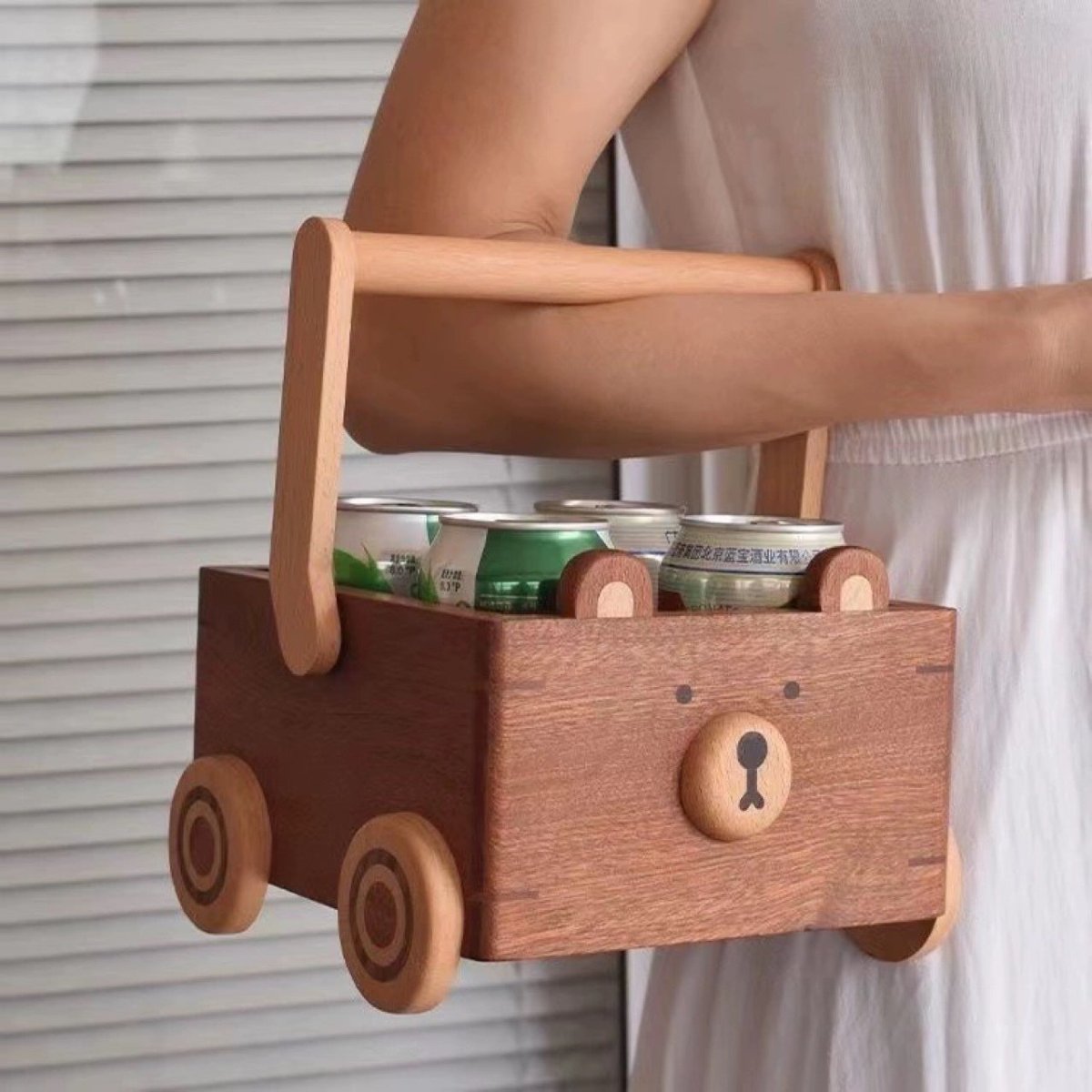 Wooden Teddy Bear Basket - Goodlifebean Gifts