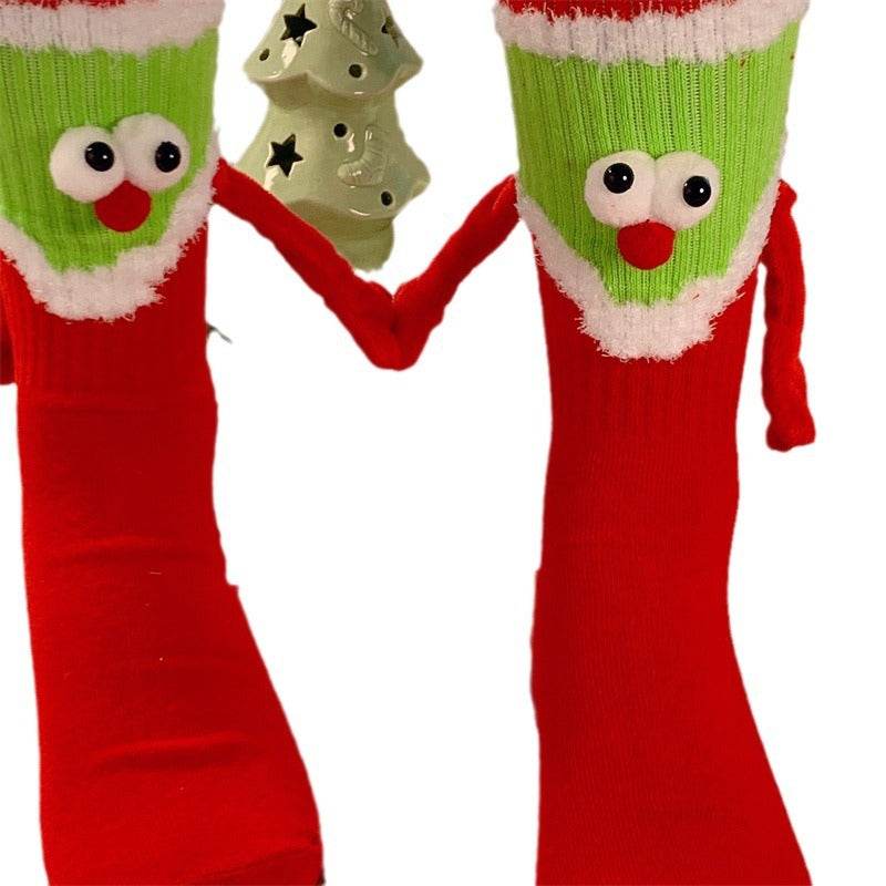 BuyHand-In-Hand Magnetic Grinch Socks | Hand Holding Socks - Goodlifebean Plushies | Stuffed Animals