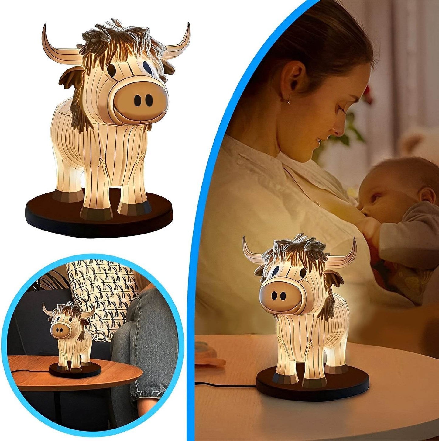Shop Moo N Glow: Cute Cow Table Lamp - Goodlifebean Plushie | Stuffed Animal