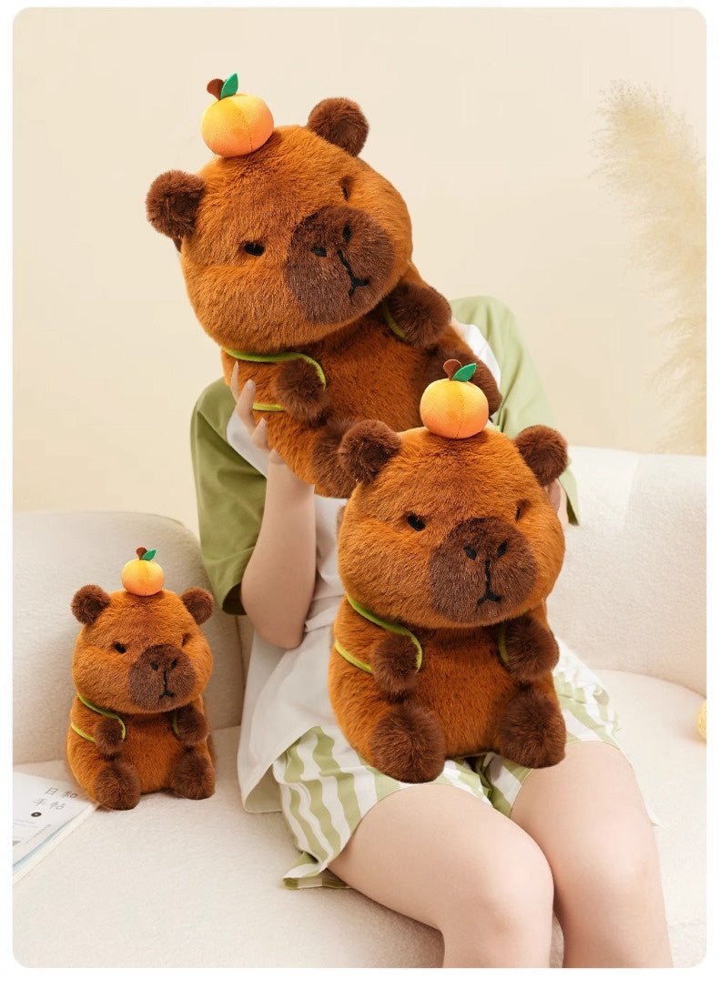 Capabala Sitting Backpack Small Capybara Doll Plush Toys Cute Guinea Pig Doll Ragdoll Gift - Goodlifebean 0