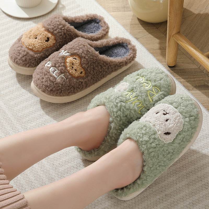 Shop Fuzzy Plush Bear Slippers - Goodlifebean Plushie | Stuffed Animal