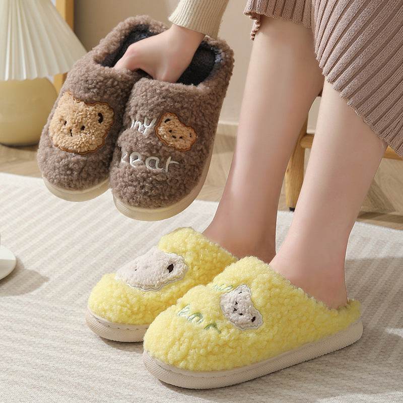 Shop Fuzzy Plush Bear Slippers - Goodlifebean Plushie | Stuffed Animal