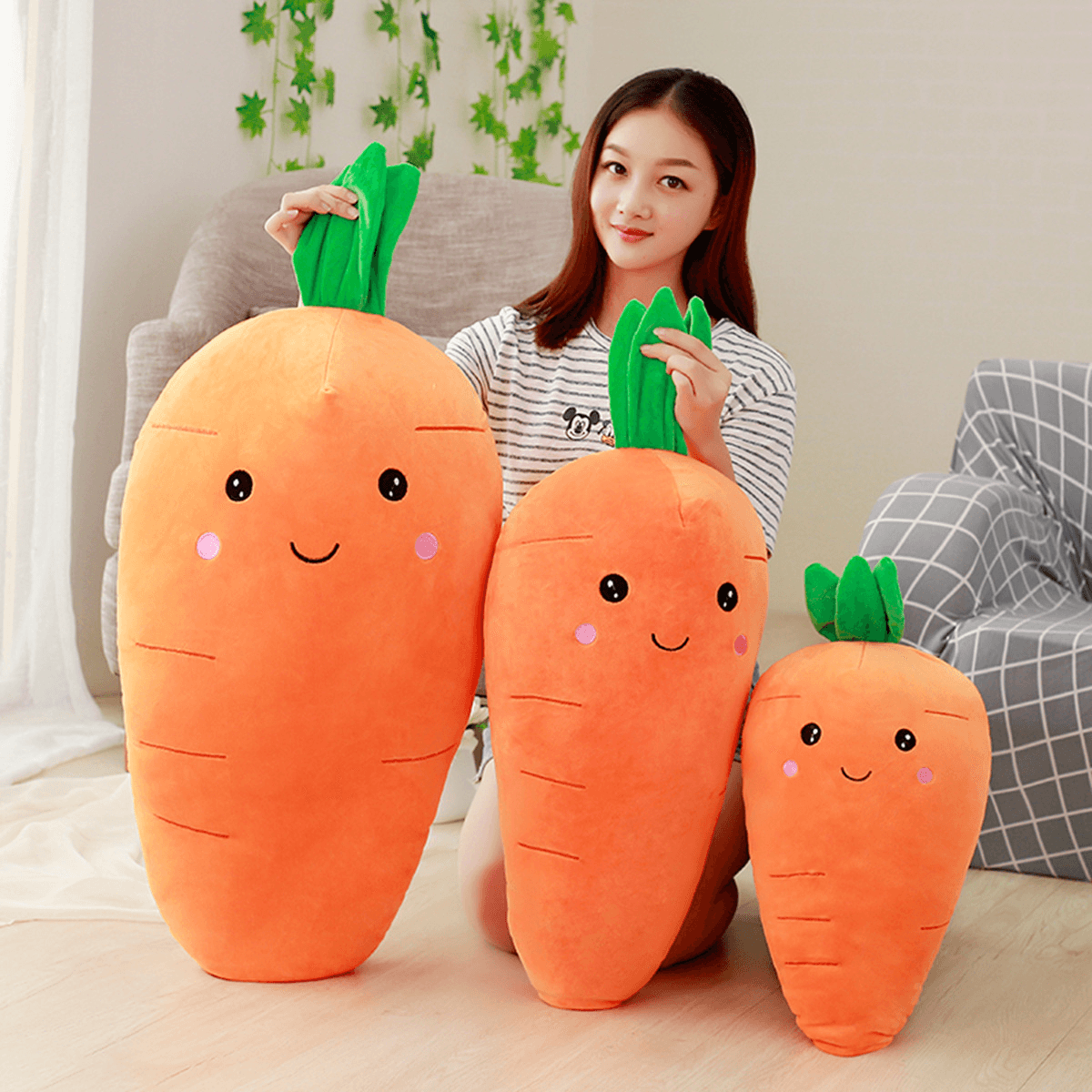 Shop Giant Carrot Stuffed Body Pillow Plush - Goodlifebean Plushie | Stuffed Animal