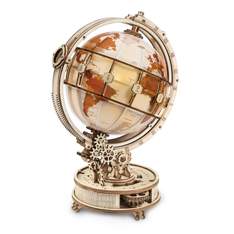 Shop 3D Wooden Luminous Gold Globe - Decor Goodlifebean Plushies | Stuffed Animals