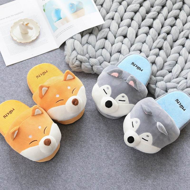 Shop Shiba And Husky Plush Slippers - Goodlifebean Plushie | Stuffed Animal