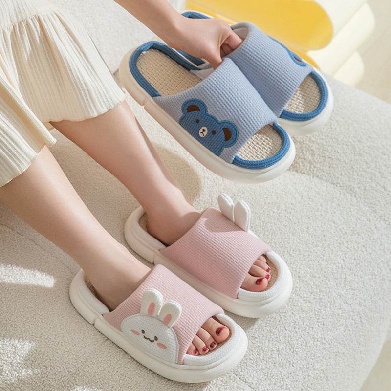 Shop Cute Bunny Linen Slippers - Goodlifebean Plushie | Stuffed Animal