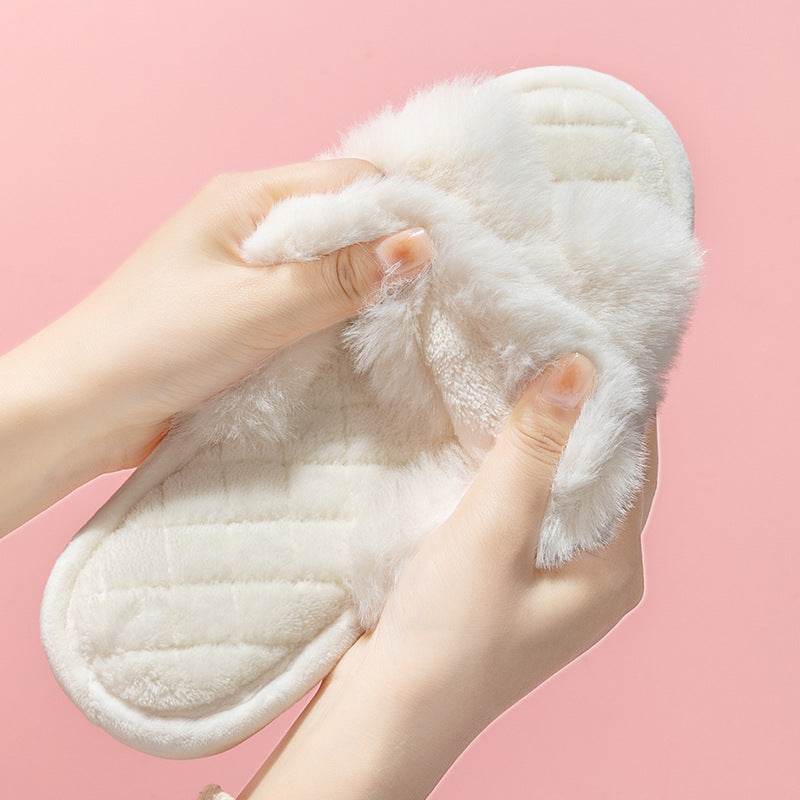 Shop Comfy Cross-Strap Plush Indoor Slippers - Goodlifebean Plushie | Stuffed Animal