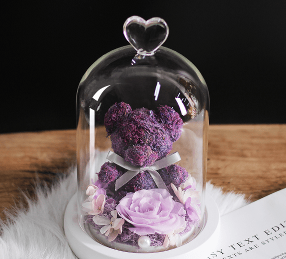 Shop Forever Rose Teddy Bear With Glass Gift Box - Goodlifebean Plushie | Stuffed Animal