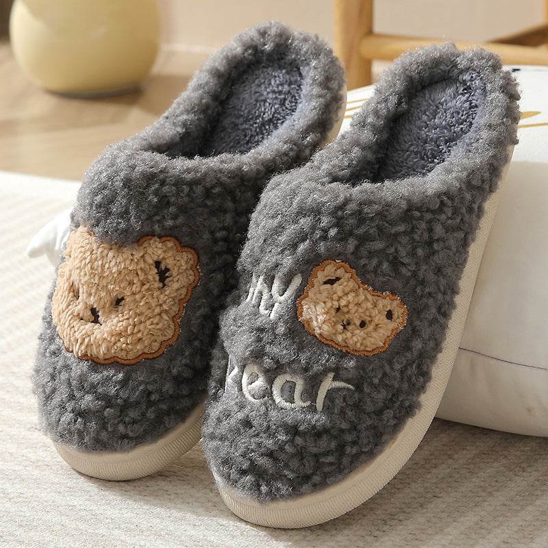 Shop Fuzzy Plush Bear Slippers - Goodlifebean Plushie | Stuffed Animal