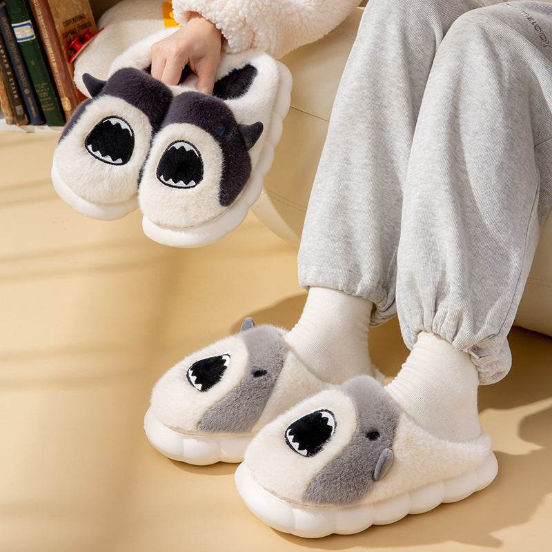 Shop Kawaii Fluffy Shark Slippers - Goodlifebean Plushie | Stuffed Animal