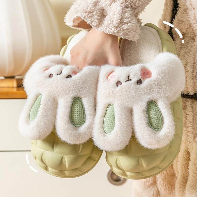 Shop Fluffy Plush Bunny Slippers - Goodlifebean Plushie | Stuffed Animal