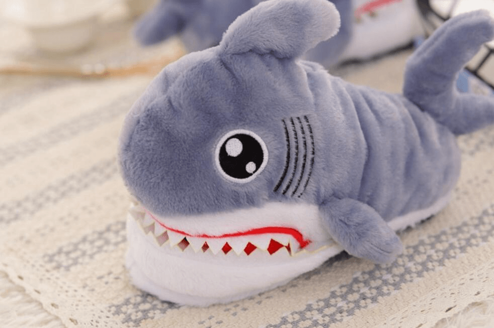 Shop Cozy Shark Plush Slippers - Goodlifebean Plushie | Stuffed Animal