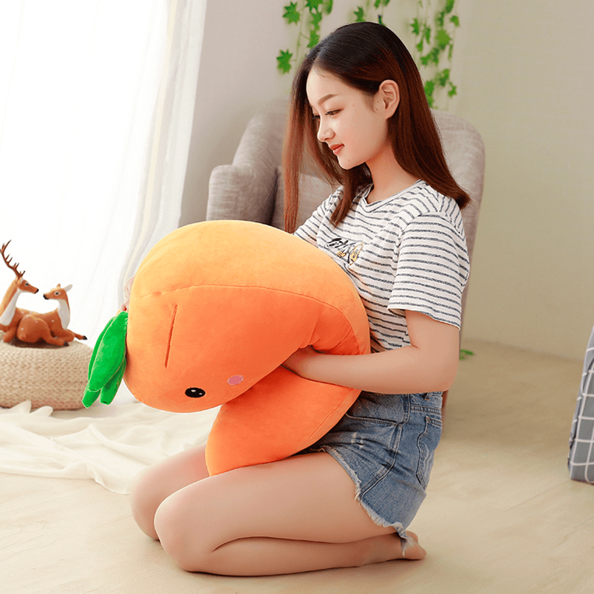 Shop Giant Carrot Stuffed Body Pillow Plush - Goodlifebean Plushie | Stuffed Animal