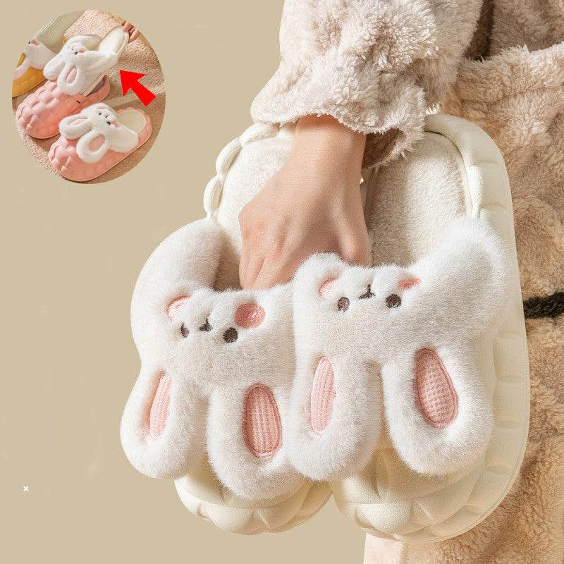 Shop Fluffy Plush Bunny Slippers - Goodlifebean Plushie | Stuffed Animal