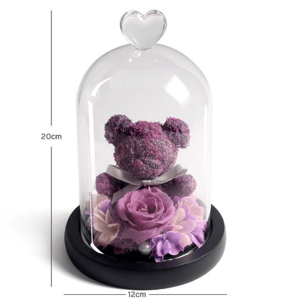 Shop Forever Rose Teddy Bear With Glass Gift Box - Goodlifebean Plushie | Stuffed Animal