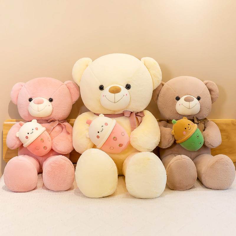 Shop Boba Drinking Giant Teddy Bear Plush - Goodlifebean Plushie | Stuffed Animal