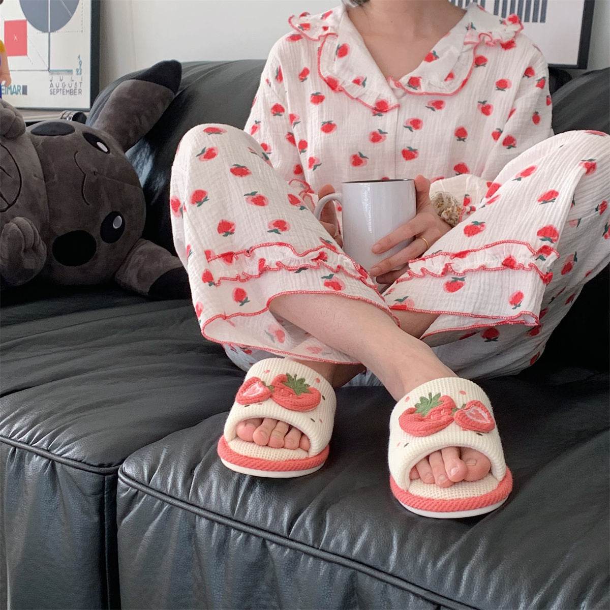 Shop Snuggly Strawberry Slippers - Goodlifebean Plushie | Stuffed Animal