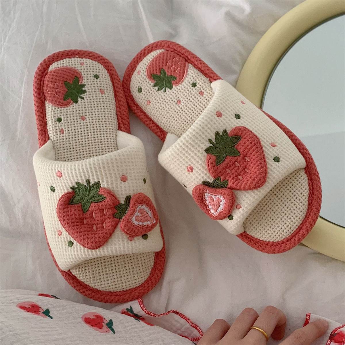 Shop Snuggly Strawberry Slippers - Goodlifebean Plushie | Stuffed Animal